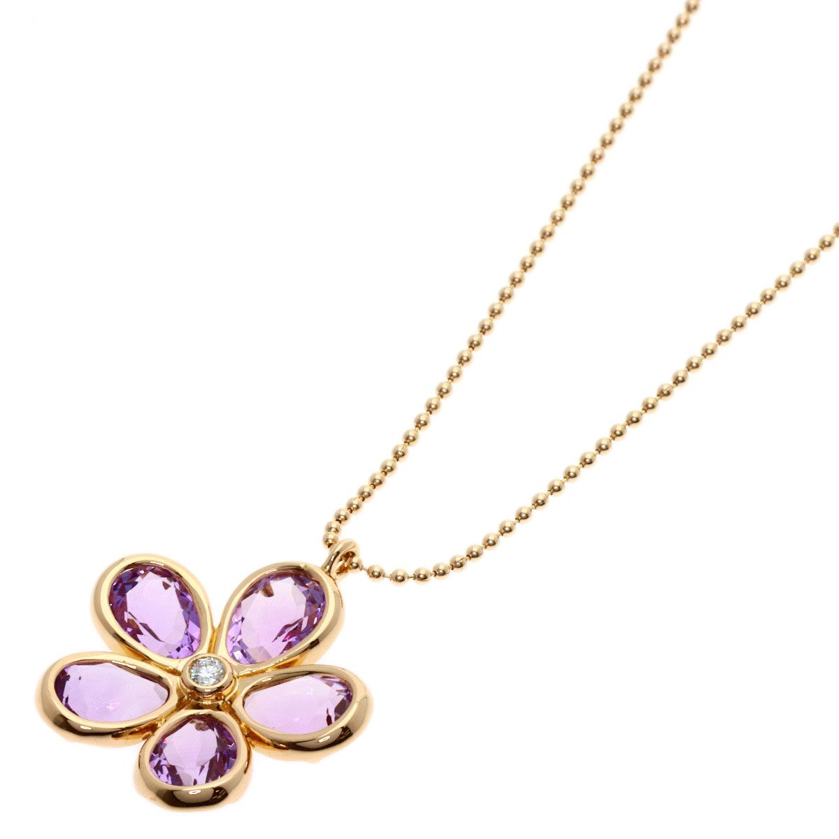 Tiffany & Co Garden Flower Amethyst Diamond Necklace 18k Pink Gold