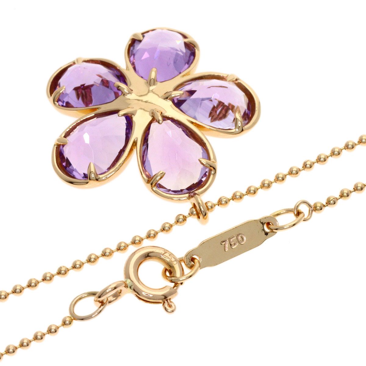 Tiffany & Co Garden Flower Amethyst Diamond Necklace 18k Pink Gold — view 2