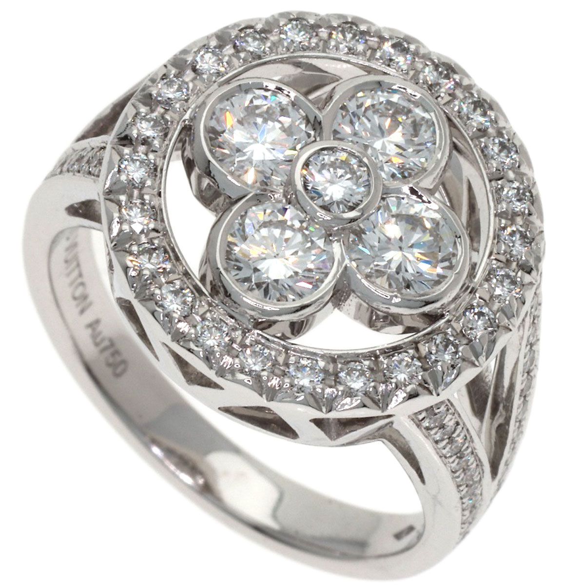 Louis Vuitton Bague Blossom GM Diamond 50 Ring 18k White Gold