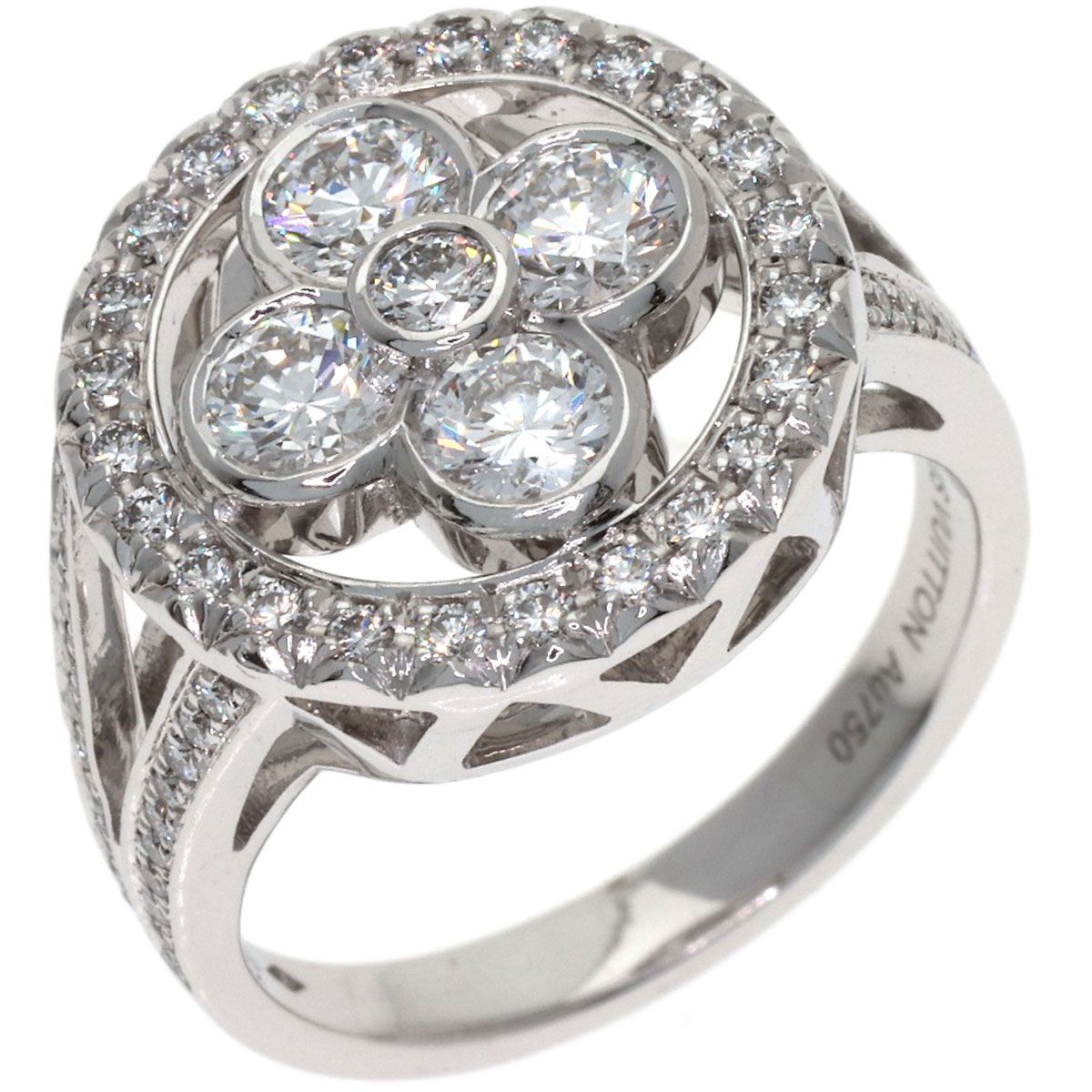 Louis Vuitton Bague Blossom GM Diamond 50 Ring 18k White Gold
