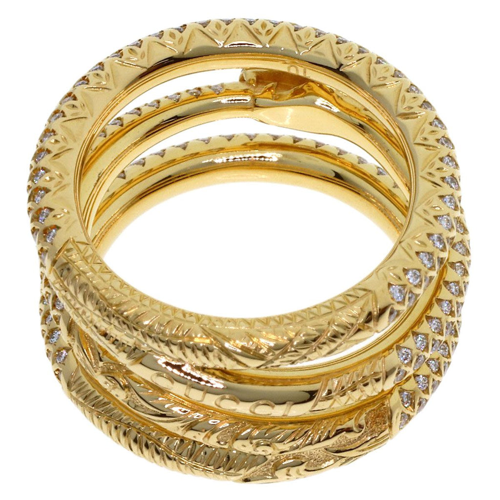Gucci Ouroboros Diamond Ring 18k Yellow Gold — view 4