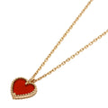 Van Cleef & Arpels Sweet Heart Carnelian Necklace 18k Pink Gold