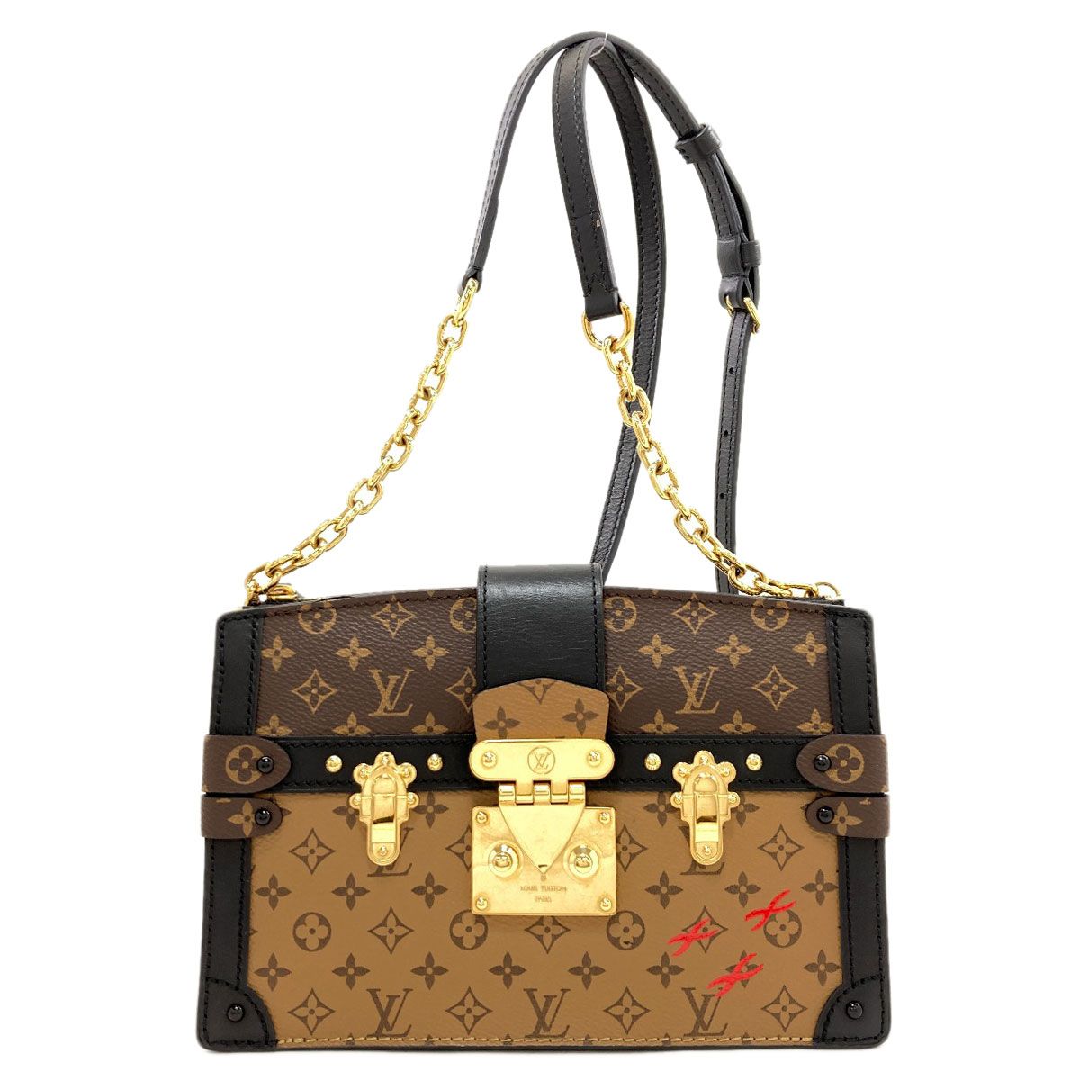 Louis Vuitton Trunk Clutch Shoulder Bag Monogram Reverse
