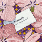 Hermes Scarf Carre 90 Floral Pattern Phalaenopsis Orchid Purple Touvenirs Asie