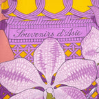 Hermes Scarf Carre 90 Floral Pattern Phalaenopsis Orchid Purple Touvenirs Asie