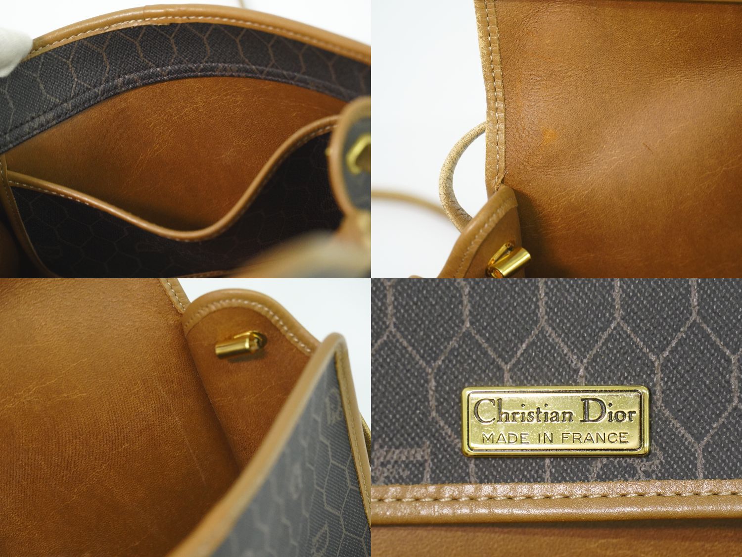 Dior Honeycomb Pattern Shoulder Bag Pochette Black — view 9