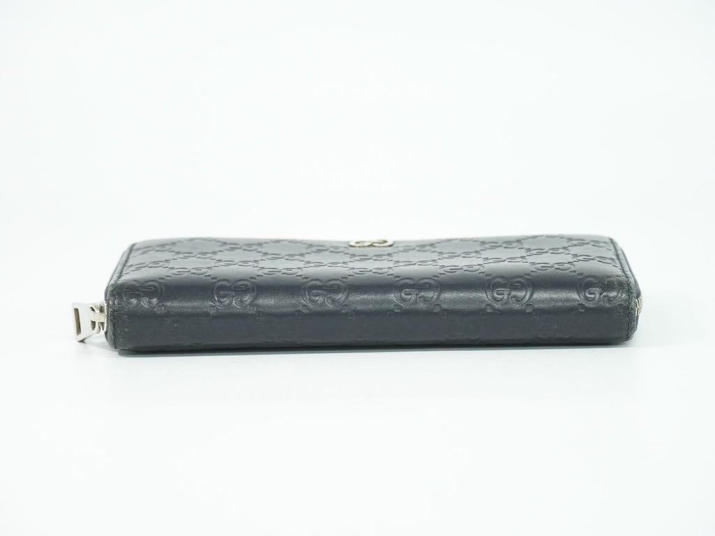 Gucci Durian Leather Zip Around Wallet Navy — view 3