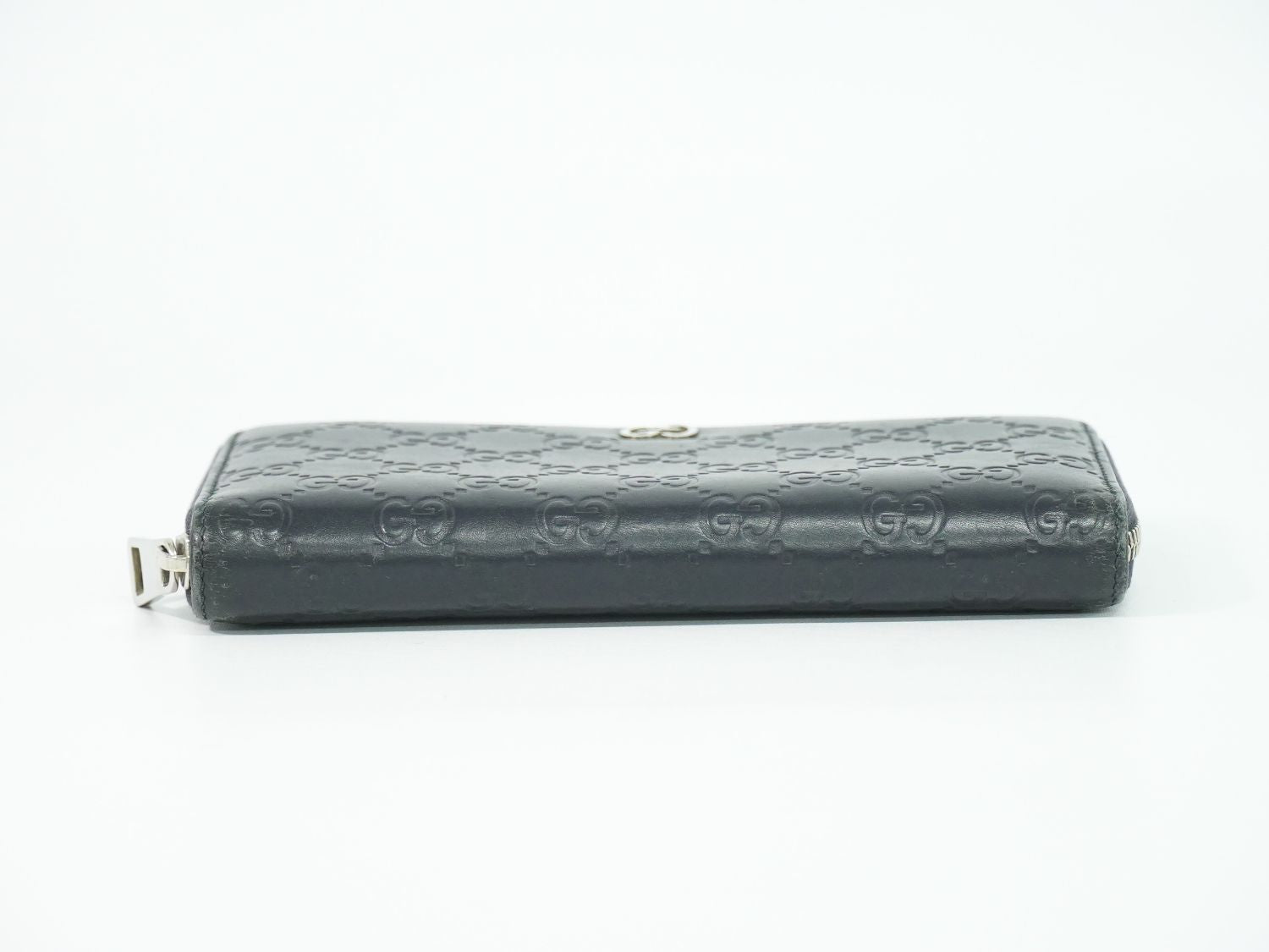 Gucci Durian Leather Zip Around Wallet Navy — view 3