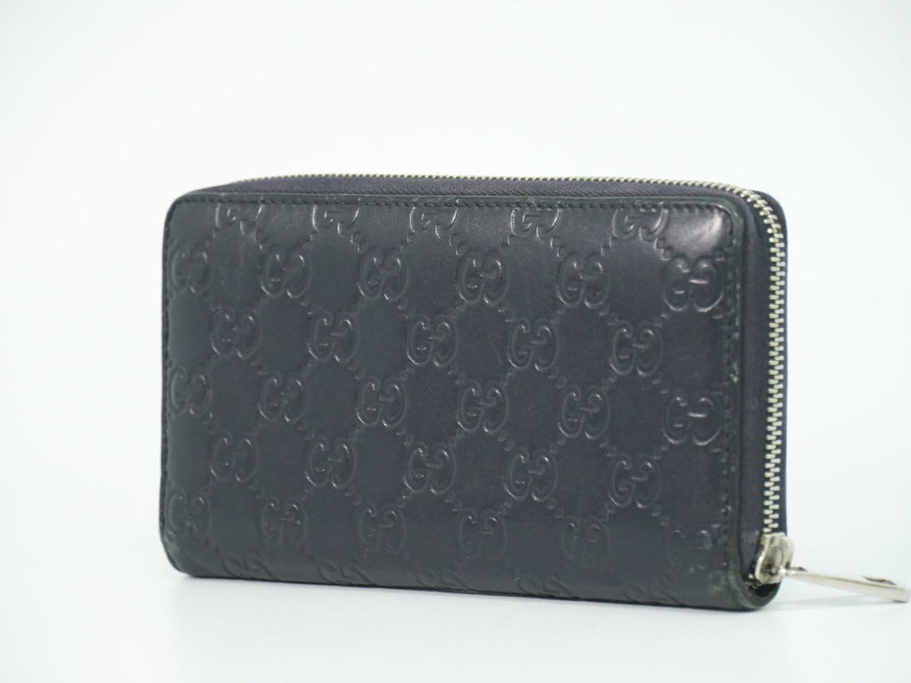Gucci Durian Leather Zip Around Wallet Navy — view 2