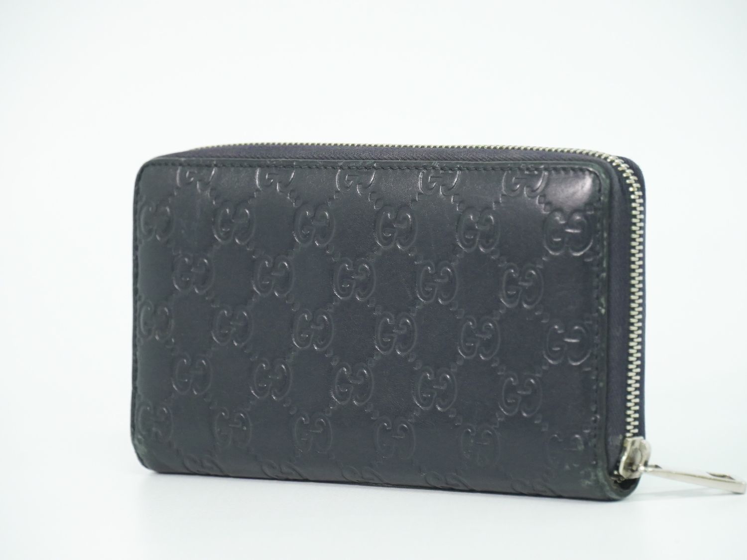 Gucci Durian Leather Zip Around Wallet Navy — view 2