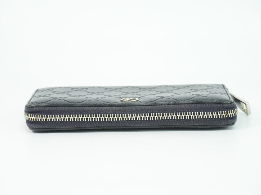 Gucci Durian Leather Zip Around Wallet Navy — view 5