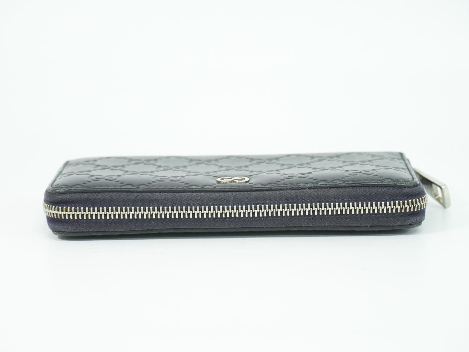 Gucci Durian Leather Zip Around Wallet Navy — view 5