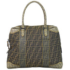 Fendi Bmix Zucca Tote Canvas Brown