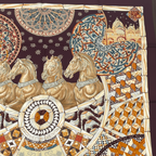 Hermes Carre 90 Triumph of Venice Trophees de Venise Scarf Silk Brown Horse — view 3