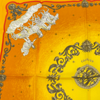 Hermes Scarf Cosmos Space Viewing Silk Orange Multicolor — view 2