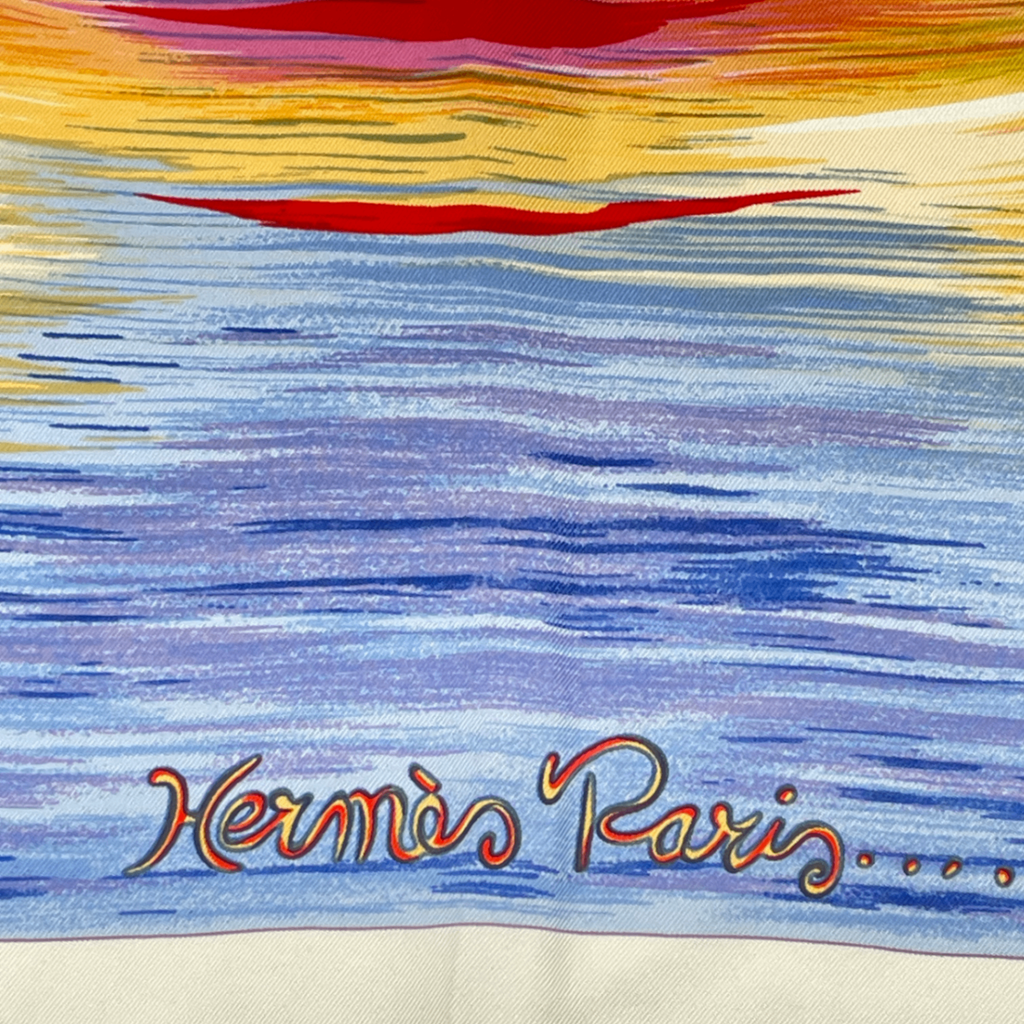 Hermes Carre 90 les Perles de Turukana Pearls of the Scarf Silk Beige — view 7