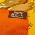 Hermes Carre 90 Tendresse Feline Wild Kindness Scarf Silk Orange — view 7