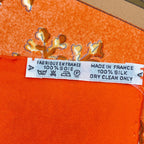 Hermes Carre 90 Neige D'antan Last Year's Snow Silk 100% Scarf Orange — view 7