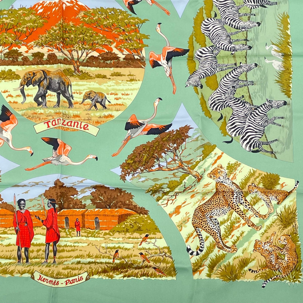 Hermes Carre 90 Scarf Silk Tanzania Green — view 5
