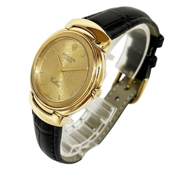 Rolex Cellini Quartz 18k Yellow Gold Computer Dial Watch — view 2