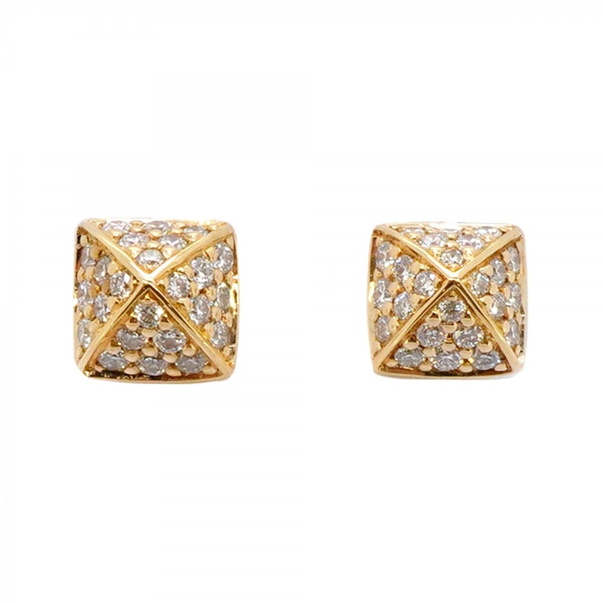 Hermes Earrings Cour de 18k Pink Gold Diamond