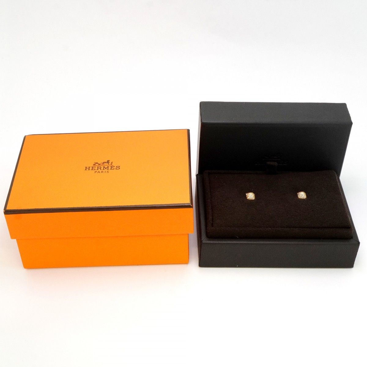 Hermes Earrings Cour de 18k Pink Gold Diamond — view 8