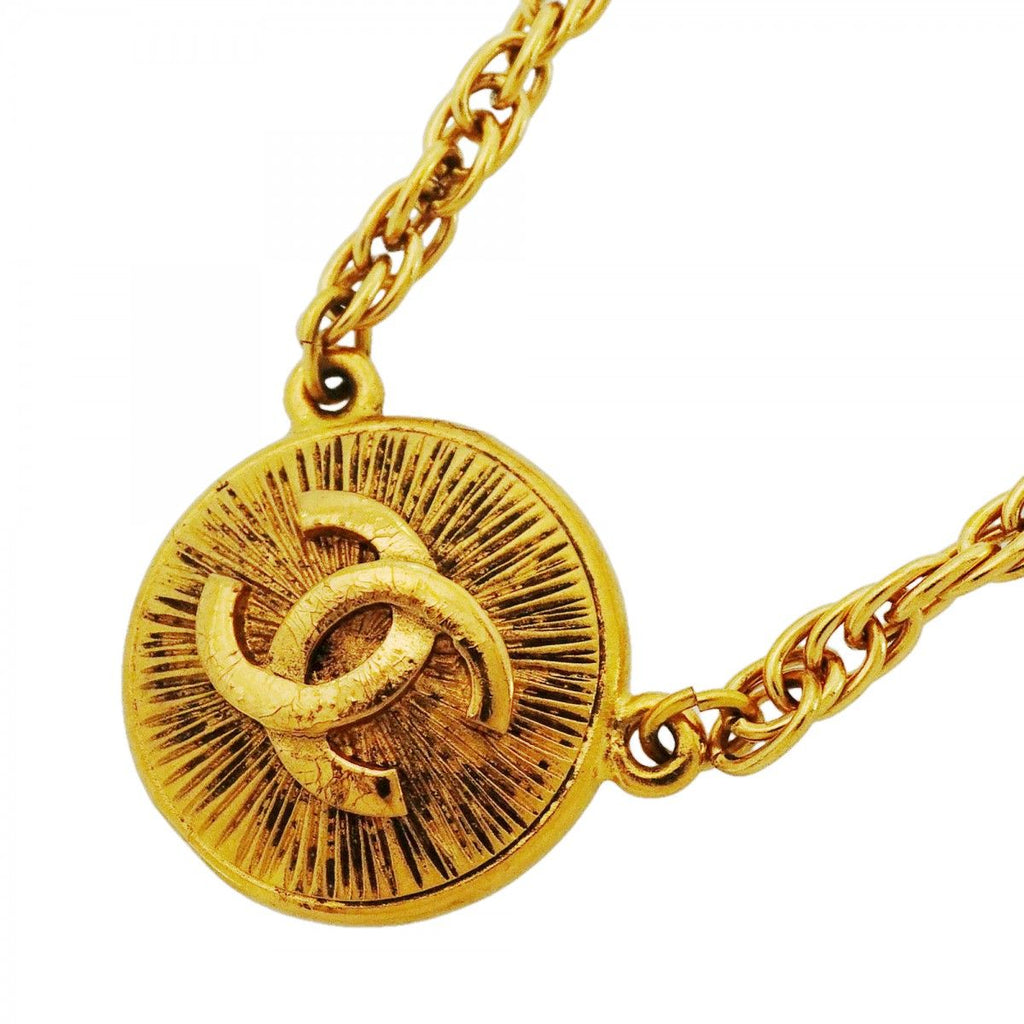 Chanel Necklace Vintage CC Logo Round