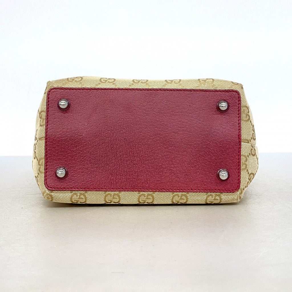 Gucci Tote GG Canvas Beige Bordeaux Silver — view 3