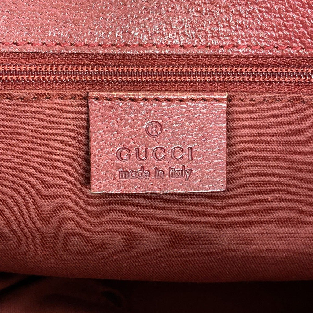Gucci Tote GG Canvas Beige Bordeaux Silver — view 5