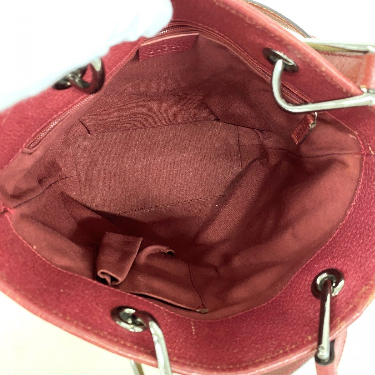 Gucci Tote GG Canvas Beige Bordeaux Silver — view 4