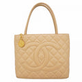 Chanel Tote Reissue Caviar Leather Beige Gold