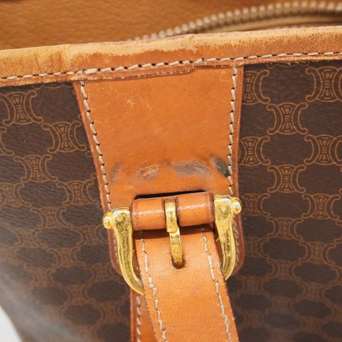 Celine Tote Macadam Brown Gold — view 8