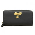 Gucci Wallet GG Marmont Leather Black Gold