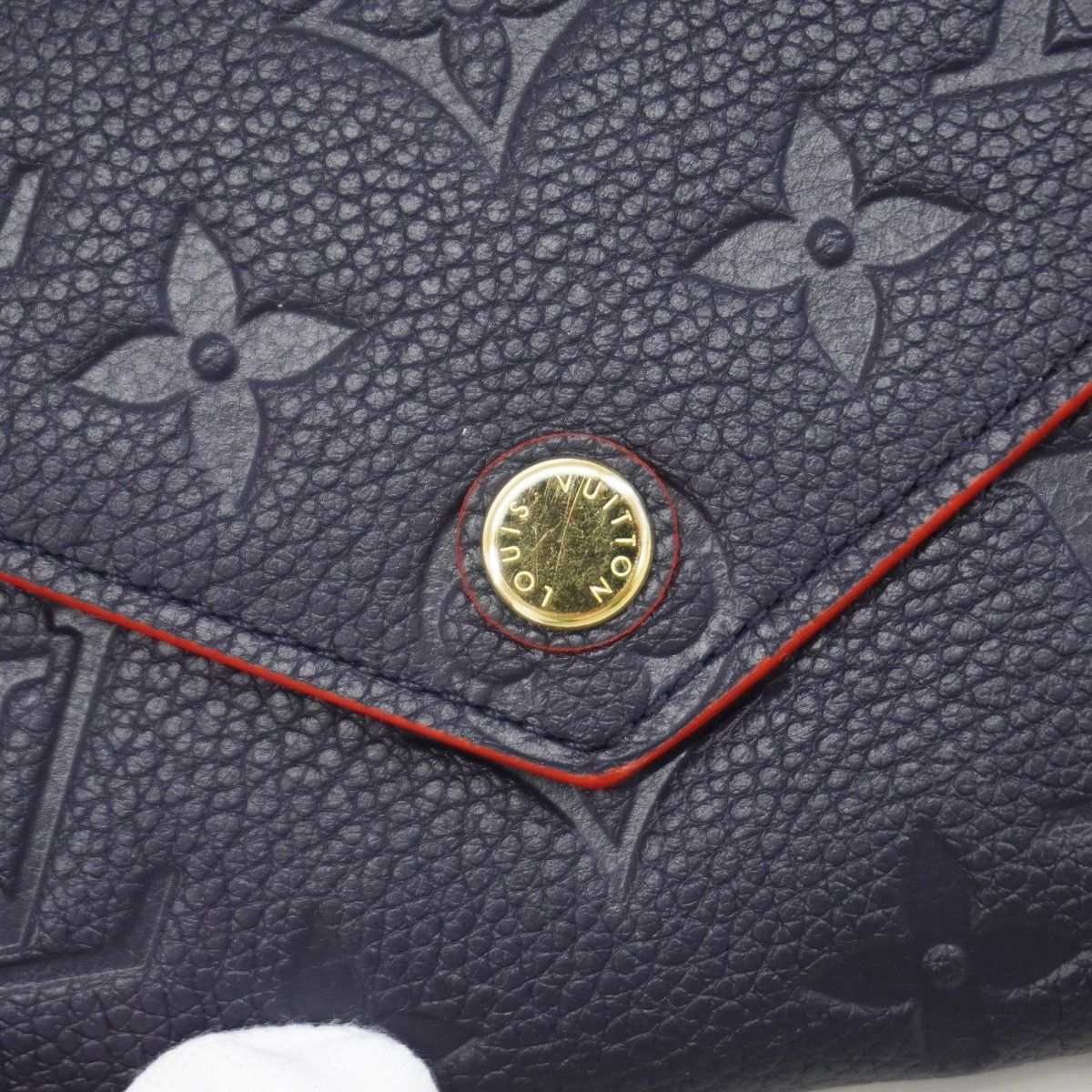 Louis Vuitton Trifold Wallet Monogram Empreinte Portefeuille Victorine Marine — view 6