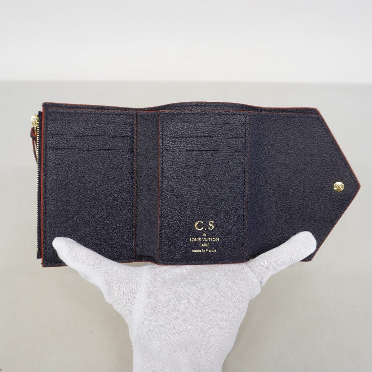 Louis Vuitton Trifold Wallet Monogram Empreinte Portefeuille Victorine Marine — view 3