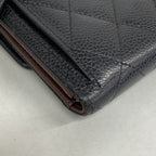 Chanel Trifold Wallet Quilted Caviar Leather Black Gold — view 5