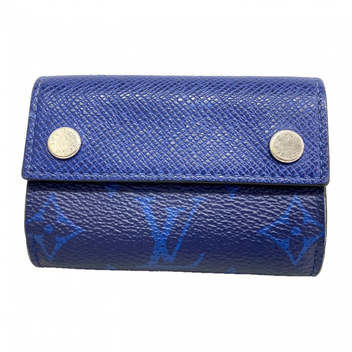 Louis Vuitton Trifold Wallet Taigarama Discovery Compact Blue