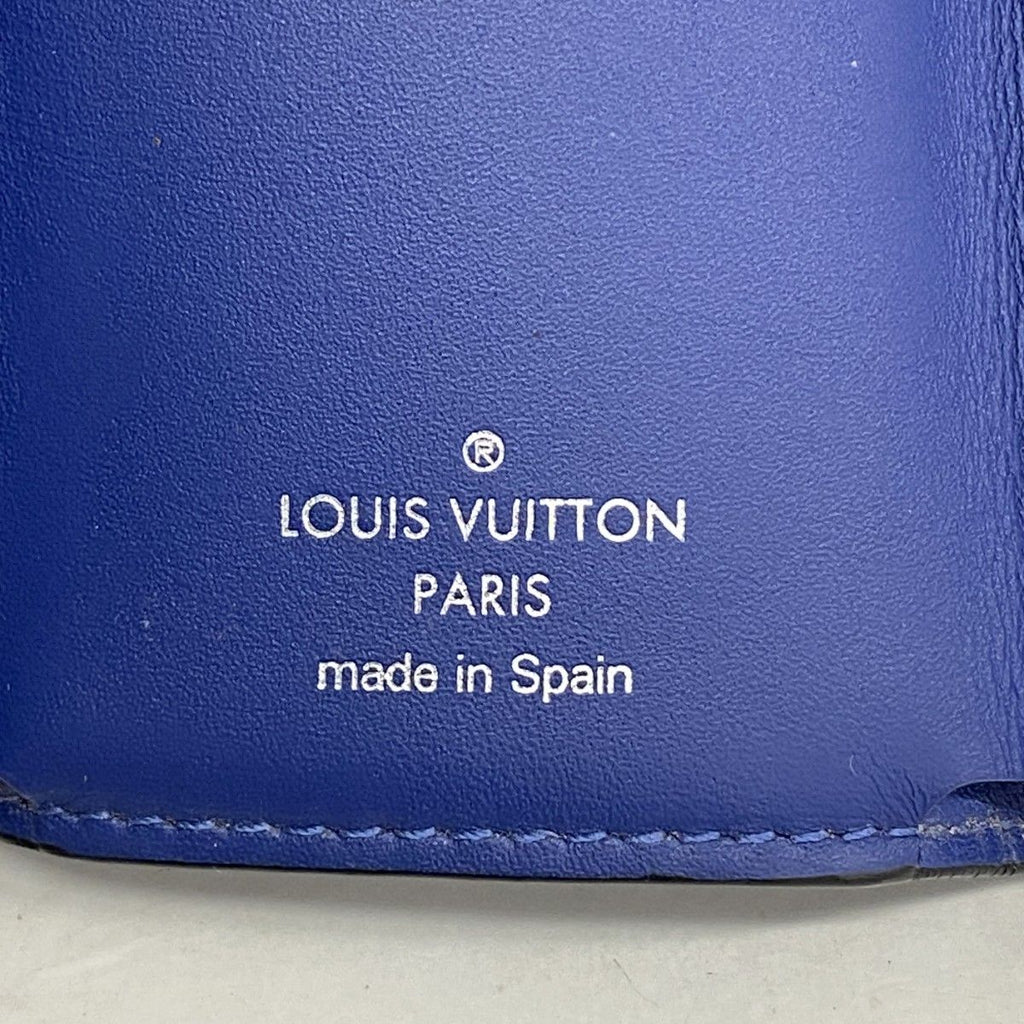 Louis Vuitton Trifold Wallet Taigarama Discovery Compact Blue — view 4