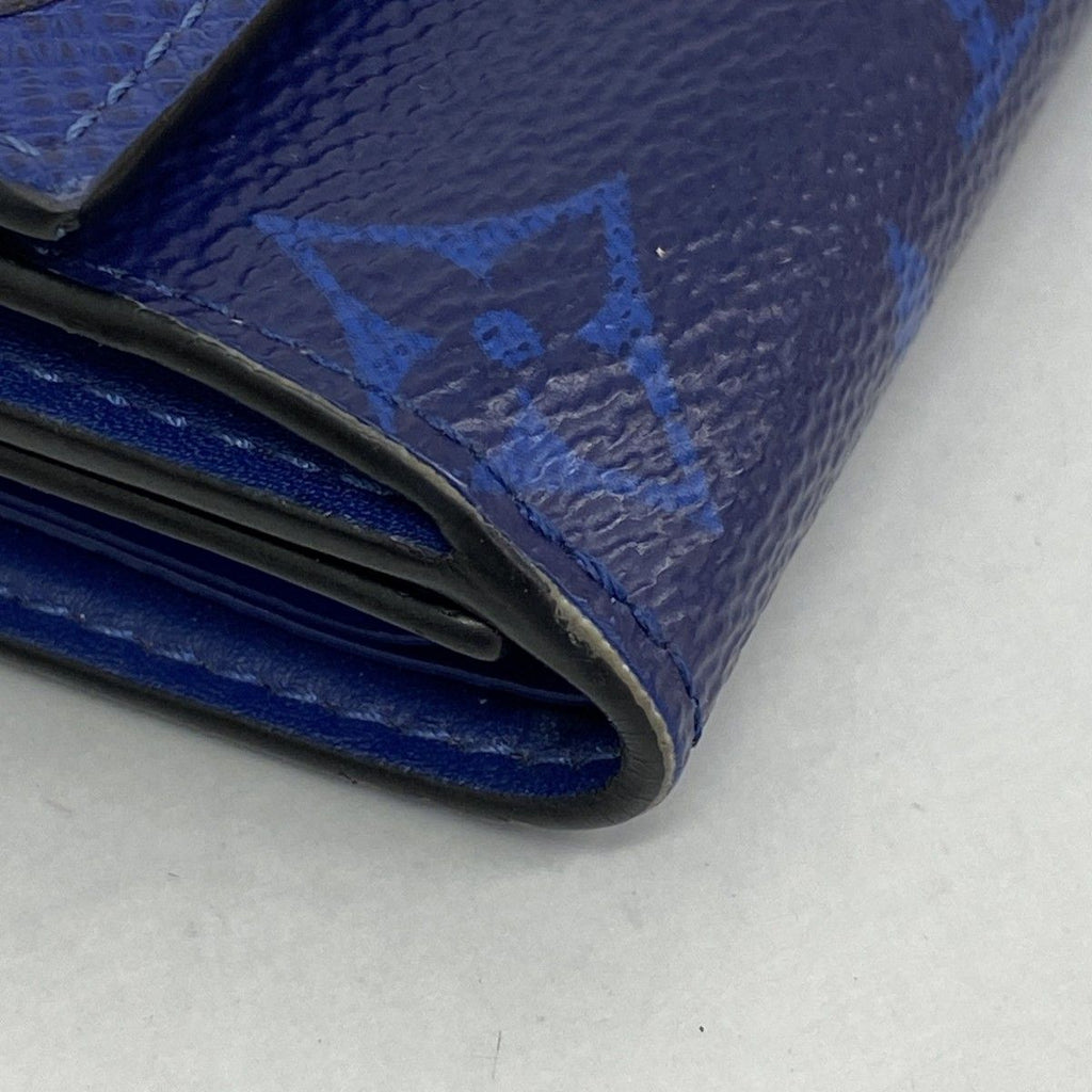 Louis Vuitton Trifold Wallet Taigarama Discovery Compact Blue — view 6