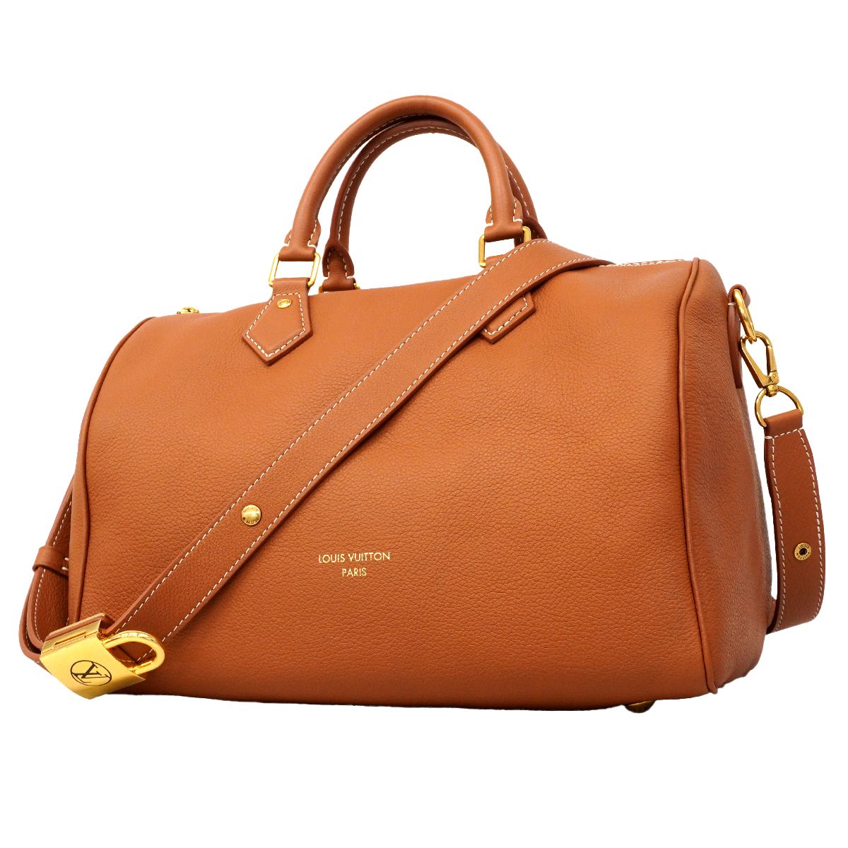 Louis Vuitton Handbag Lowkey Speedy Soft 30 Cognac 2-Way