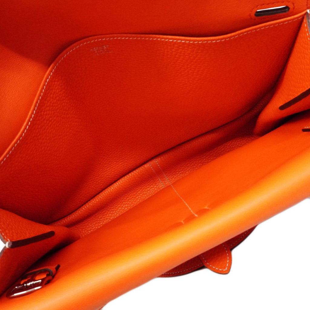 Hermes Handbag Halzan 31 Taurillon Clemence Capucines Silver 2-Way — view 4