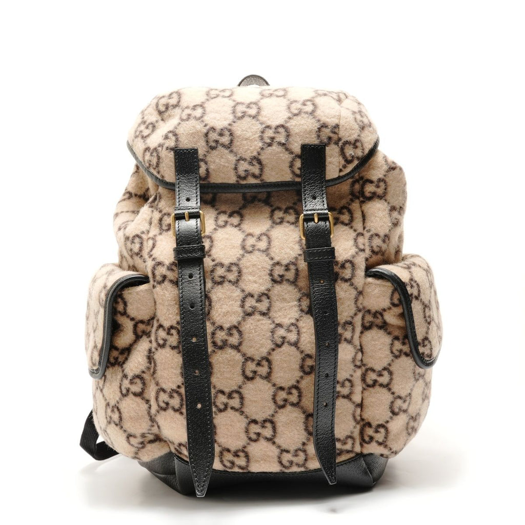 Gucci Backpack GG Wool Leather