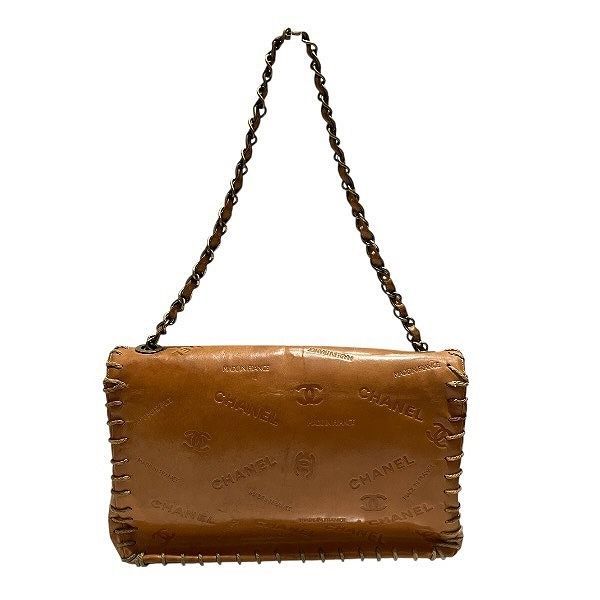 Chanel CC Logo Leather Chain Shoulder Brown — view 2