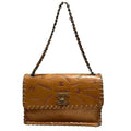 Chanel CC Logo Leather Chain Shoulder Brown