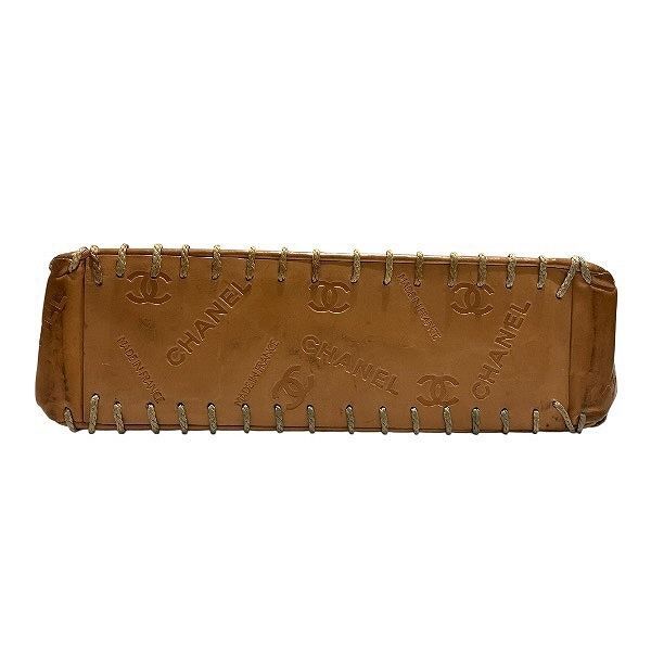 Chanel CC Logo Leather Chain Shoulder Brown — view 3