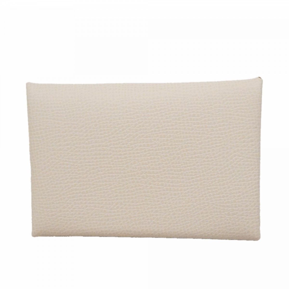 Hermes Card Case Calvi Veau Epsom Gris Perle Silver