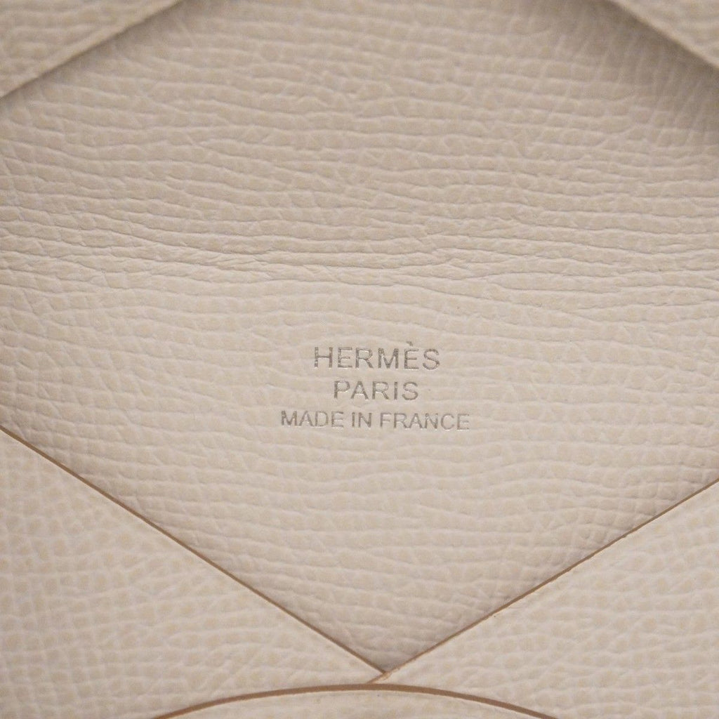 Hermes Card Case Calvi Veau Epsom Gris Perle Silver — view 4
