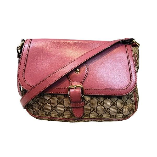 Gucci GG Canvas Beige Pink Shoulder