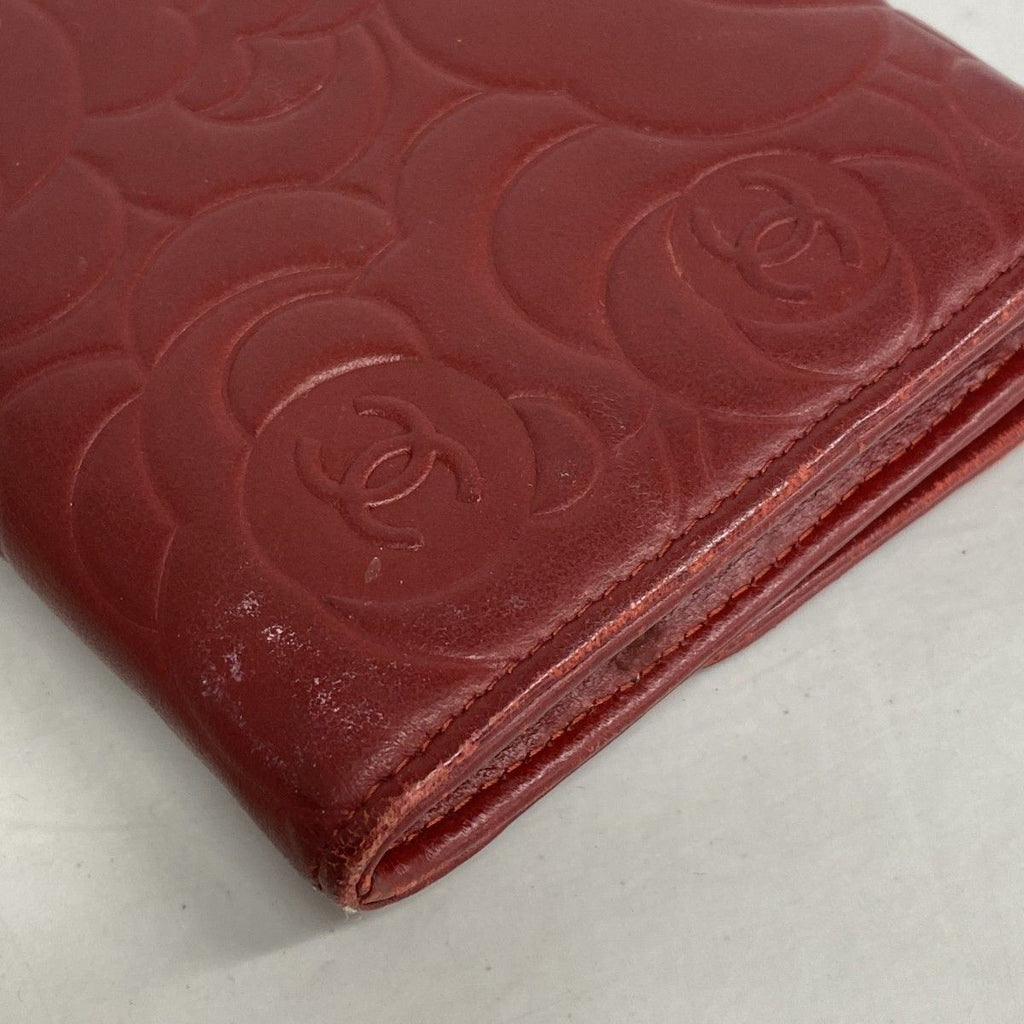 Chanel Wallet Camellia Lambskin Bordeaux Silver — view 7