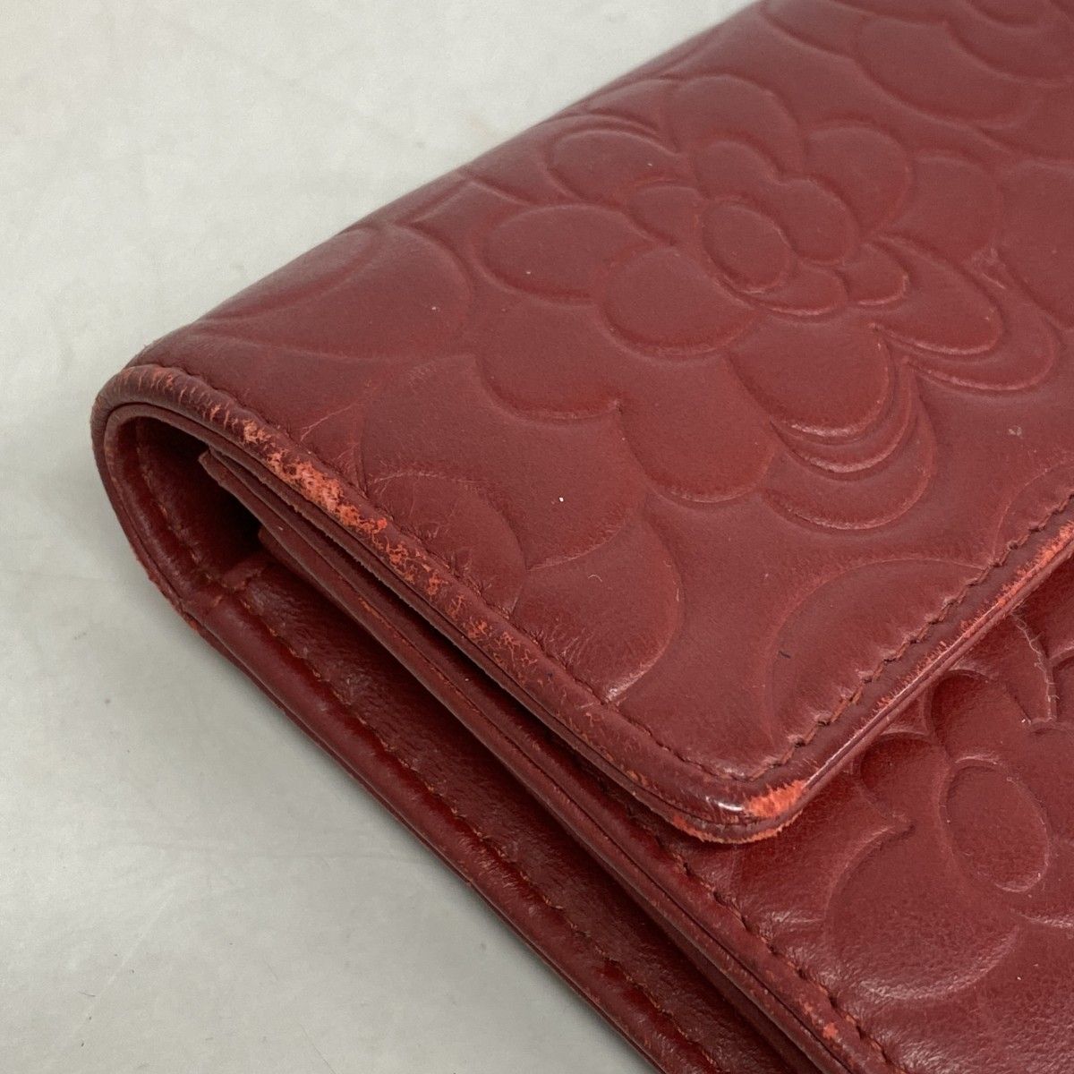 Chanel Wallet Camellia Lambskin Bordeaux Silver — view 6